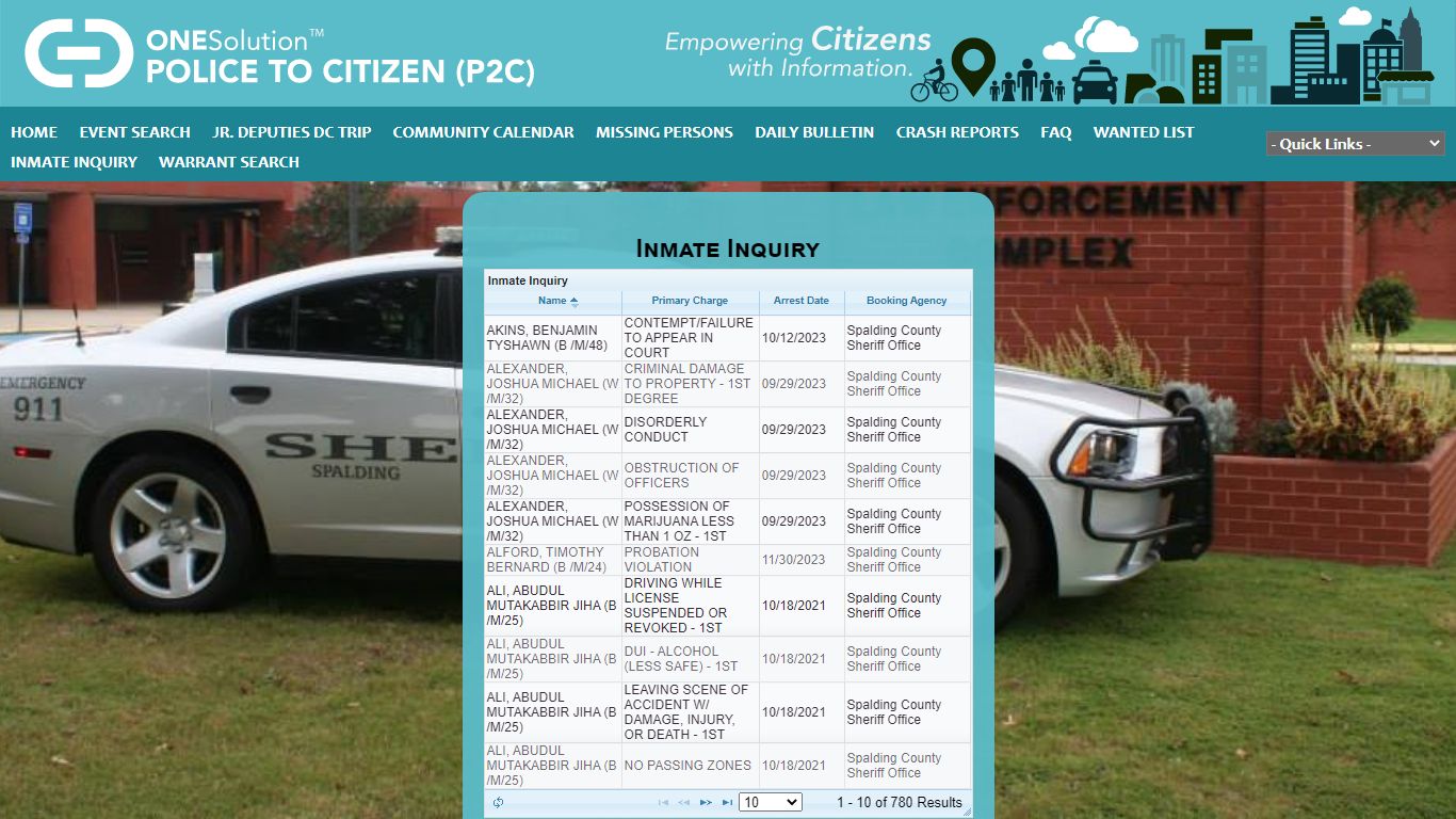 Inmate Inquiry - Spalding County Sheriff's Office P2C
